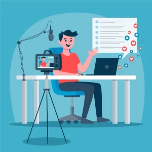 man-broadcasting-live-event
