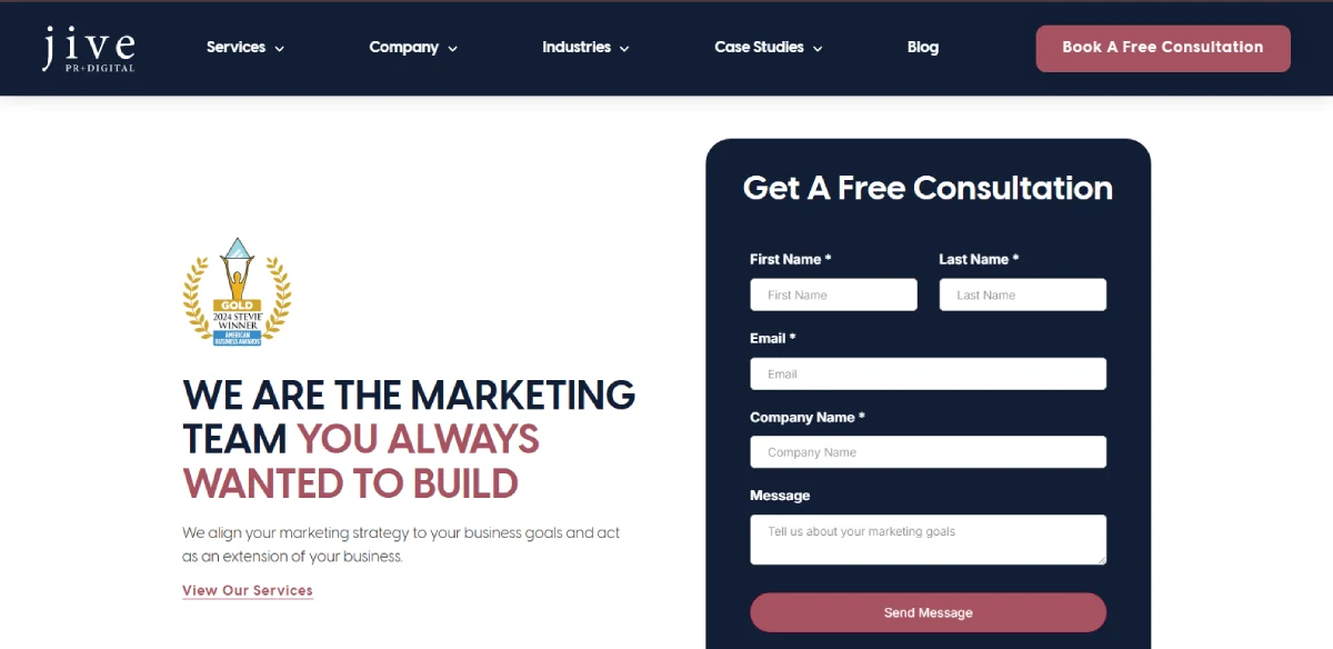 Jive PR Homepage
