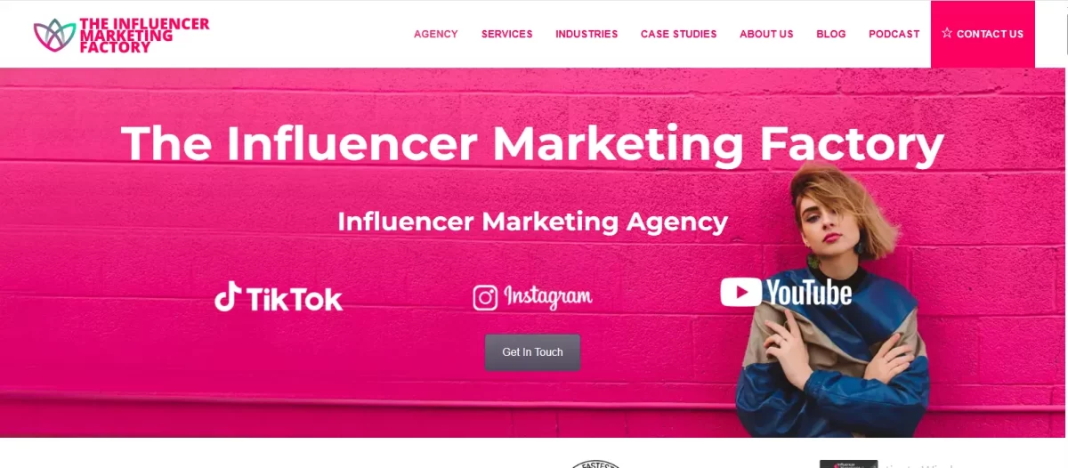 The Influencer Marketing Agency homepage